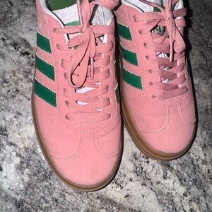 Adidas Women's Pink and Green adidas gazelle bold Suede Sneakers.
